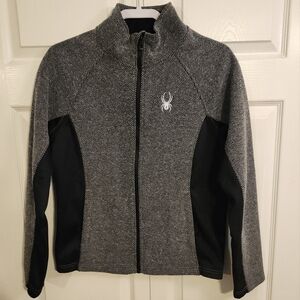 Spyder SPFDD153-065 Full zip Fleece Sweater Jacket Polyester Mockneck Mens Sz S